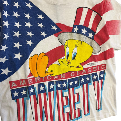 Y2K Looney Tunes Tweety Bird American Flag Women’s Tee