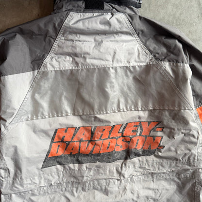 Y2K Harley Davidson Gray & Orange Windbreaker Jacket