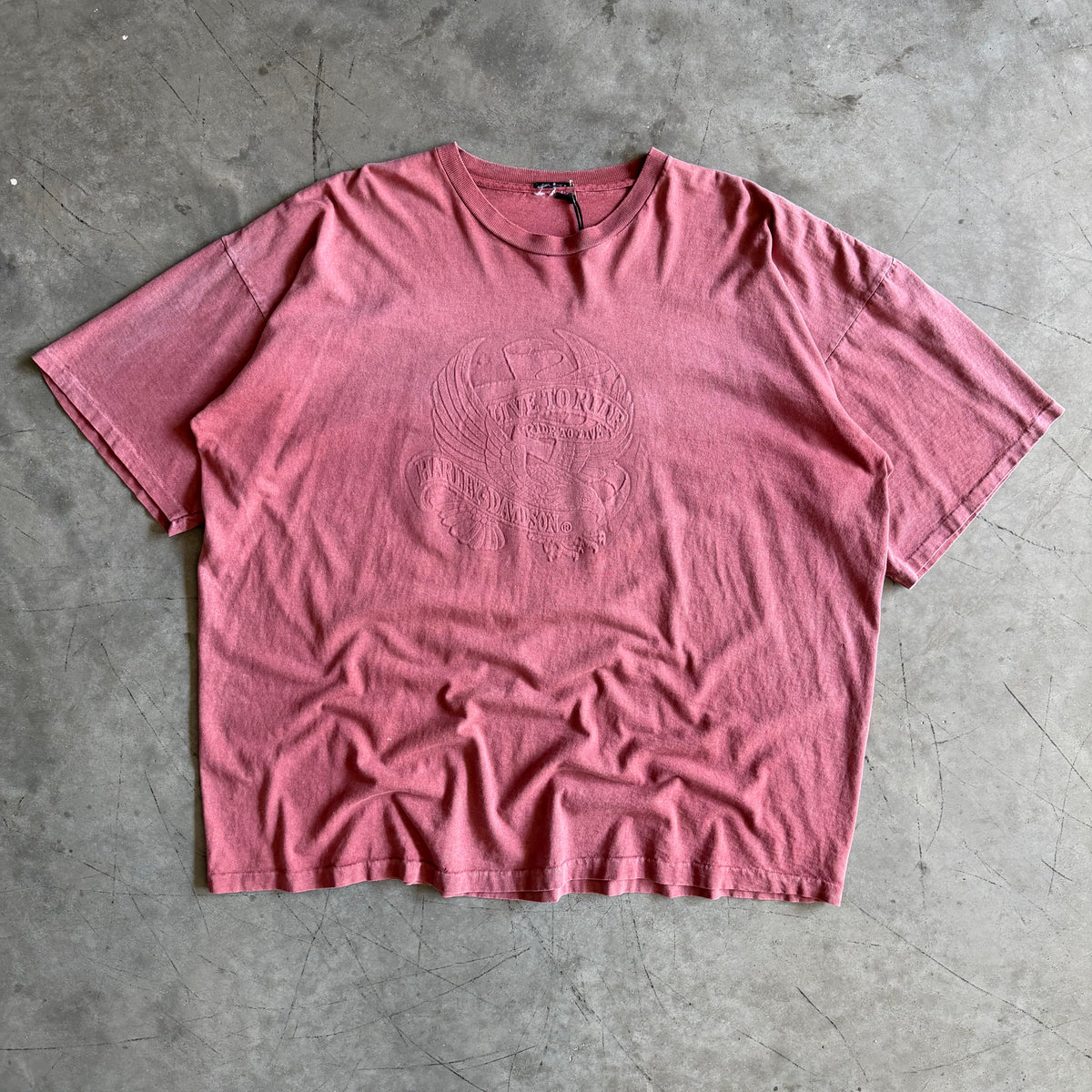 Vintage Harley Davidson Embossed Live to Ride Eagle Overdyed Tee
