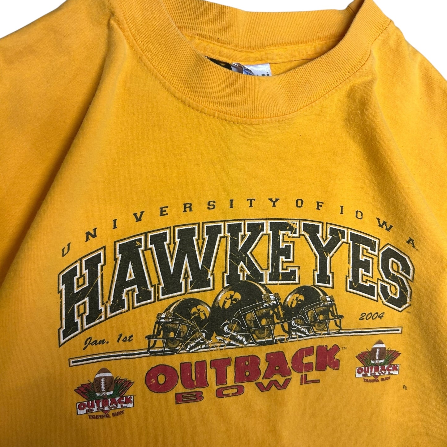 Y2K Iowa Hawkeyes Outback Bowl Yellow Longsleeve