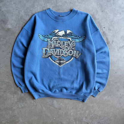 Vintage Ames Harley Davidson Blue Eagle Sweatshirt
