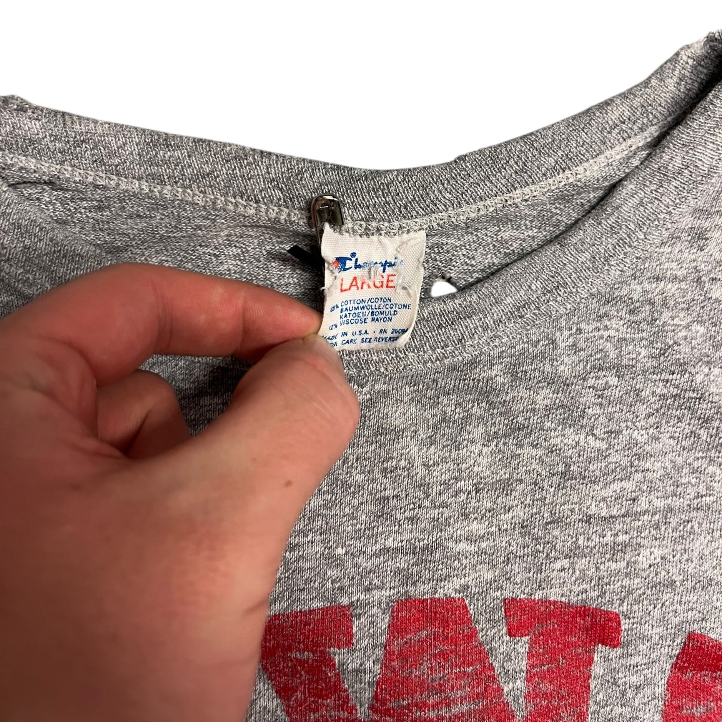 Vintage 80s Champion Iowa State Cyclones Spell Out Distressed Tee