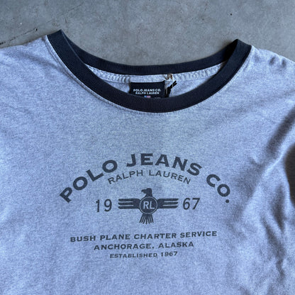 Polo Jeans Co Logo & Spell-Out Gray Longsleeve