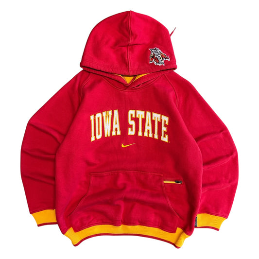 Y2K Iowa State Spell-Out Nike Center Swoosh Red Hoodie