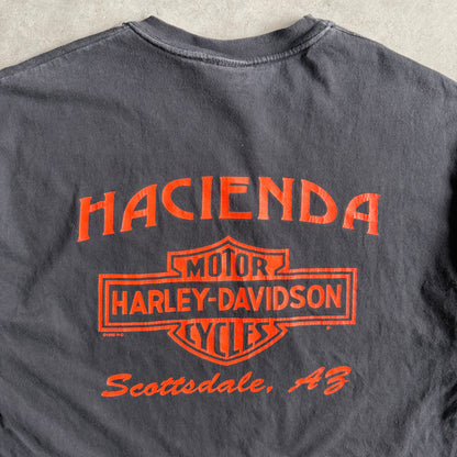 Vintage 90s Harley Davidson Flame Eagles Spell Out Arizona T Shirt