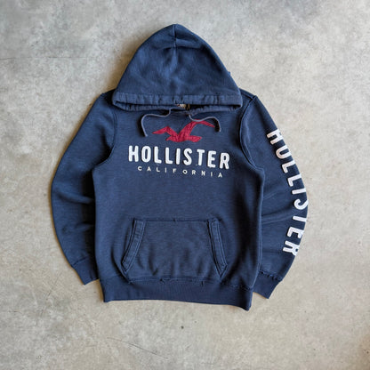 Y2K Hollister Blue Slub Logo Embroidered Hoodie