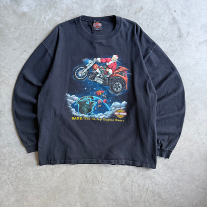 Vintage Zylstra Harley Davidson Santa Delivery L/S Tee