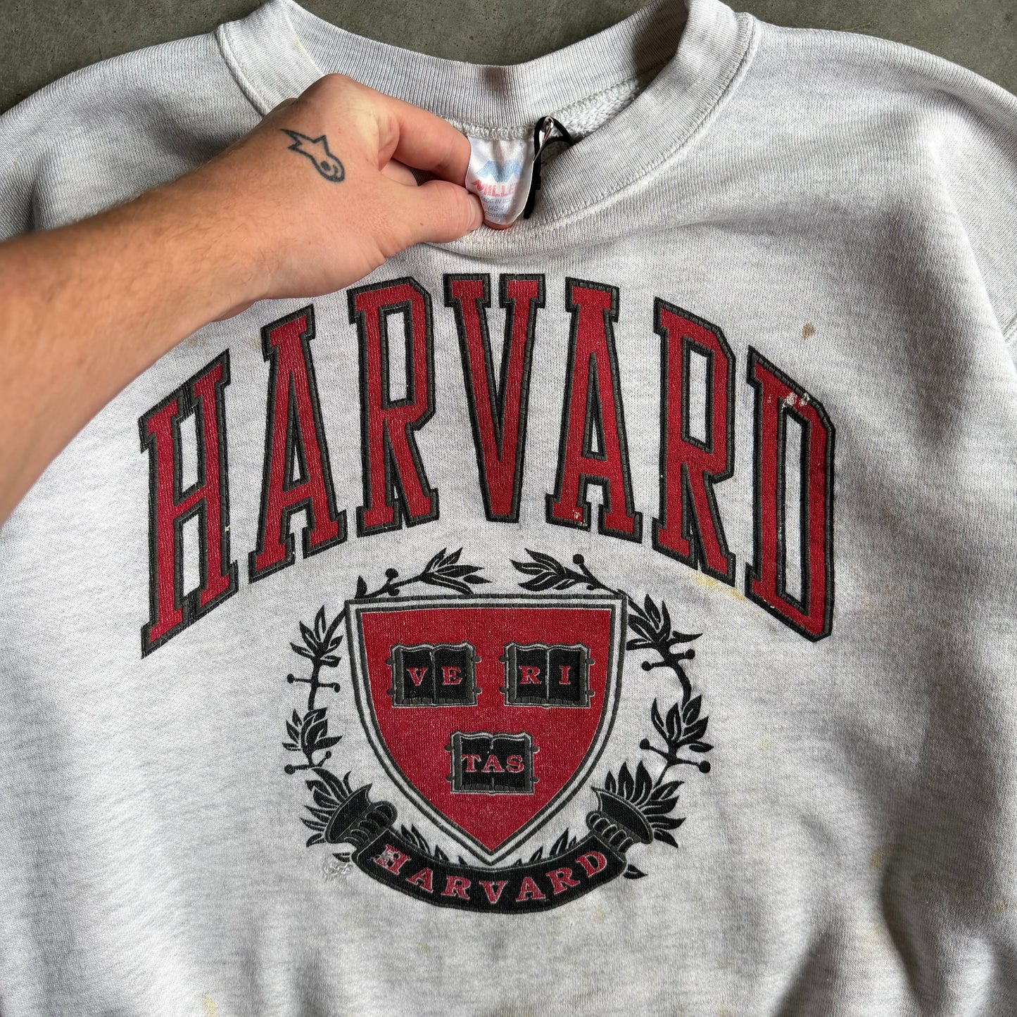 Vintage Harvard University Spell-Out & Crest Sweatshirt
