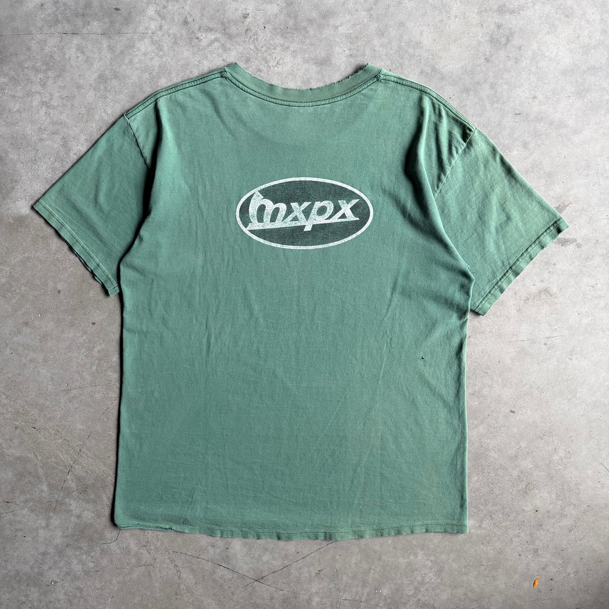Vintage Mxpx Punk Rock Scooter Faded Green Band Tee