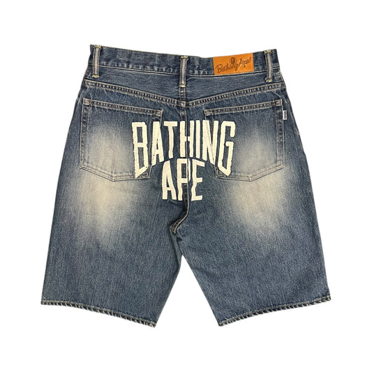 A Bathing Ape Spell Out Jean Shorts