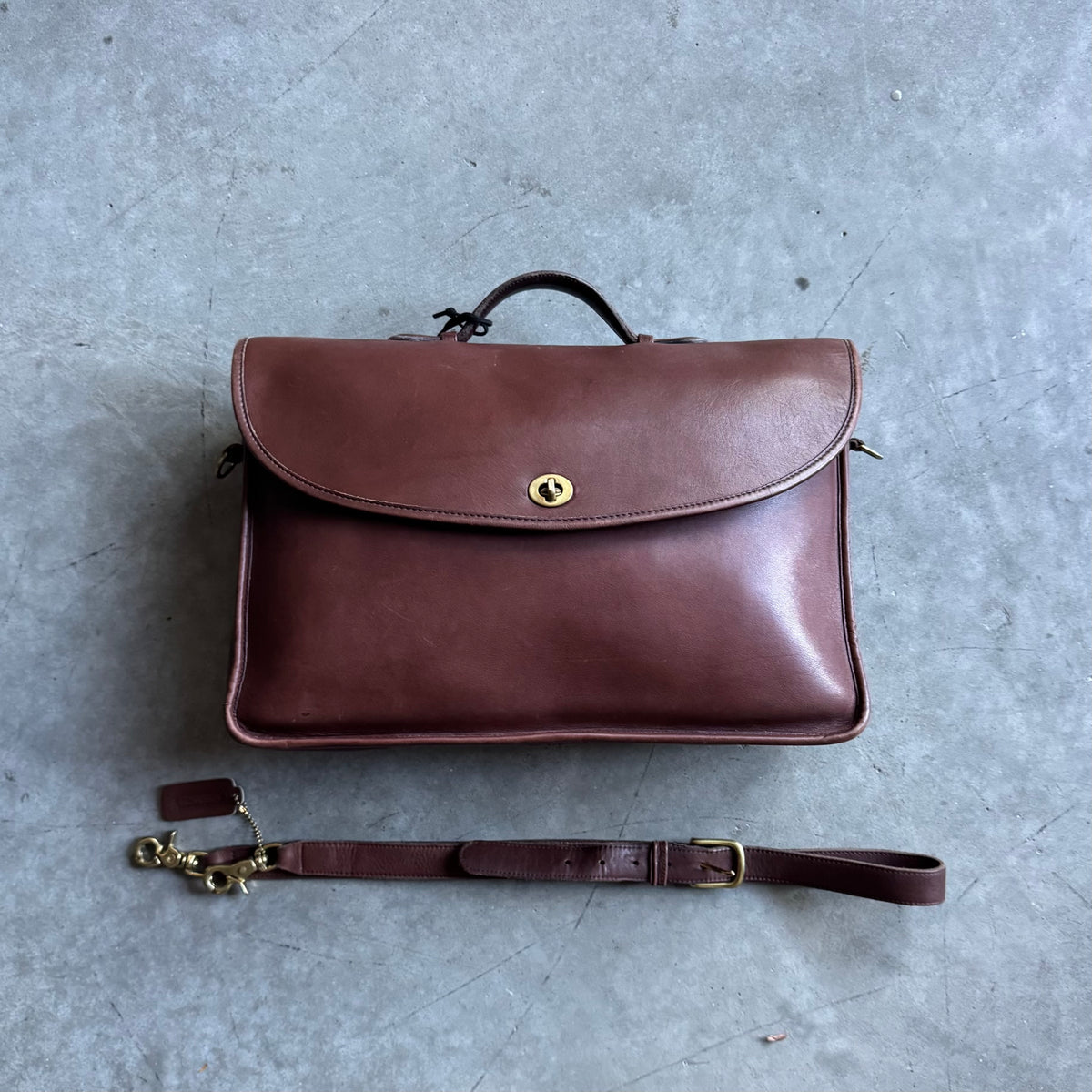 Coach 80s Mahogany Lexington Brief Case Made In United States