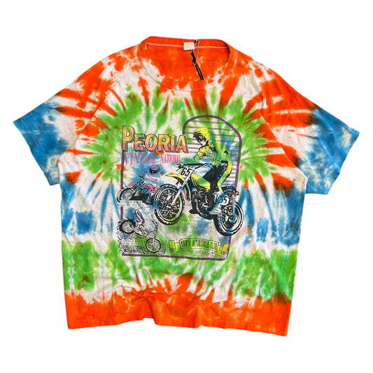Vintage Tie Die Peoria Motorcycle Club Tee