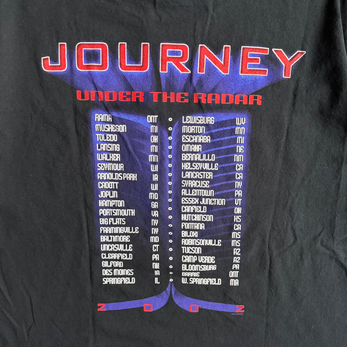 Vintage 2002 Journey Under The Radar Tour Band T Shirt