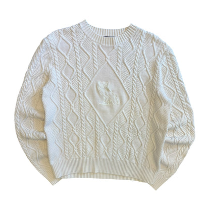 OVO Owl Tan Cable Knit Sweater