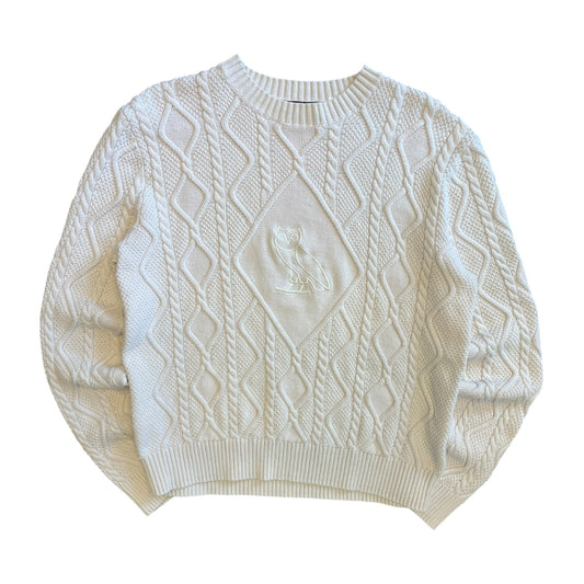 OVO Owl Tan Cable Knit Sweater