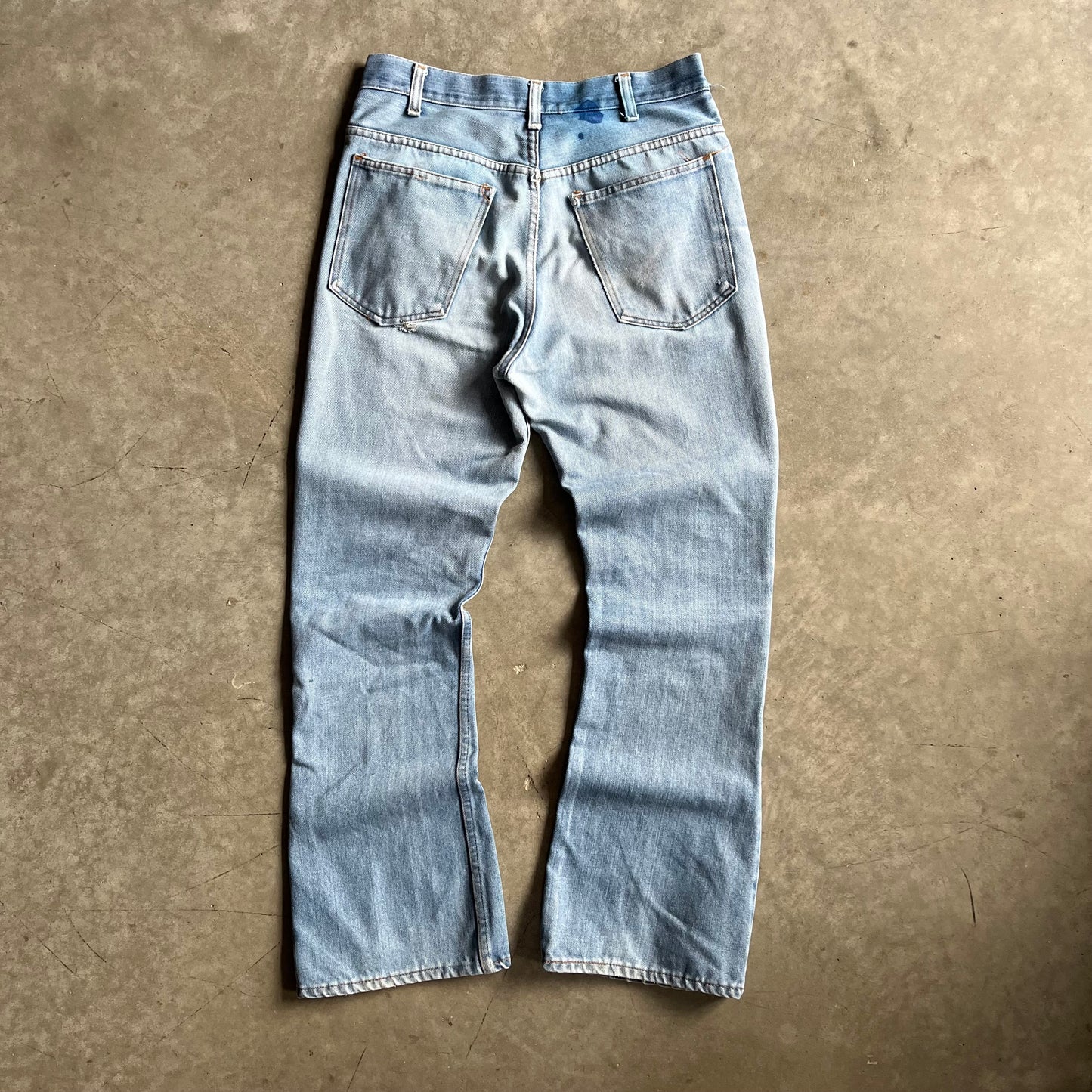 Y2K Plain Pockets Light Wash Flared Jeans