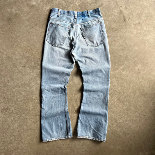 Y2K Plain Pockets Light Wash Flared Jeans