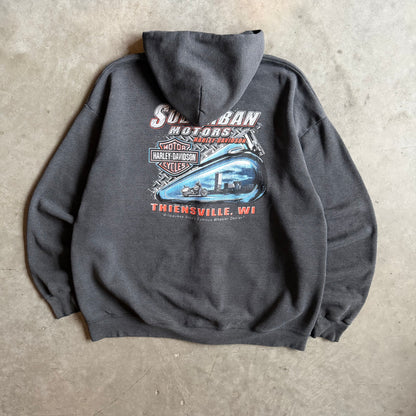 Vintage Faded Harley Davidson Century Of Motorcycles Zip Up Hoodie