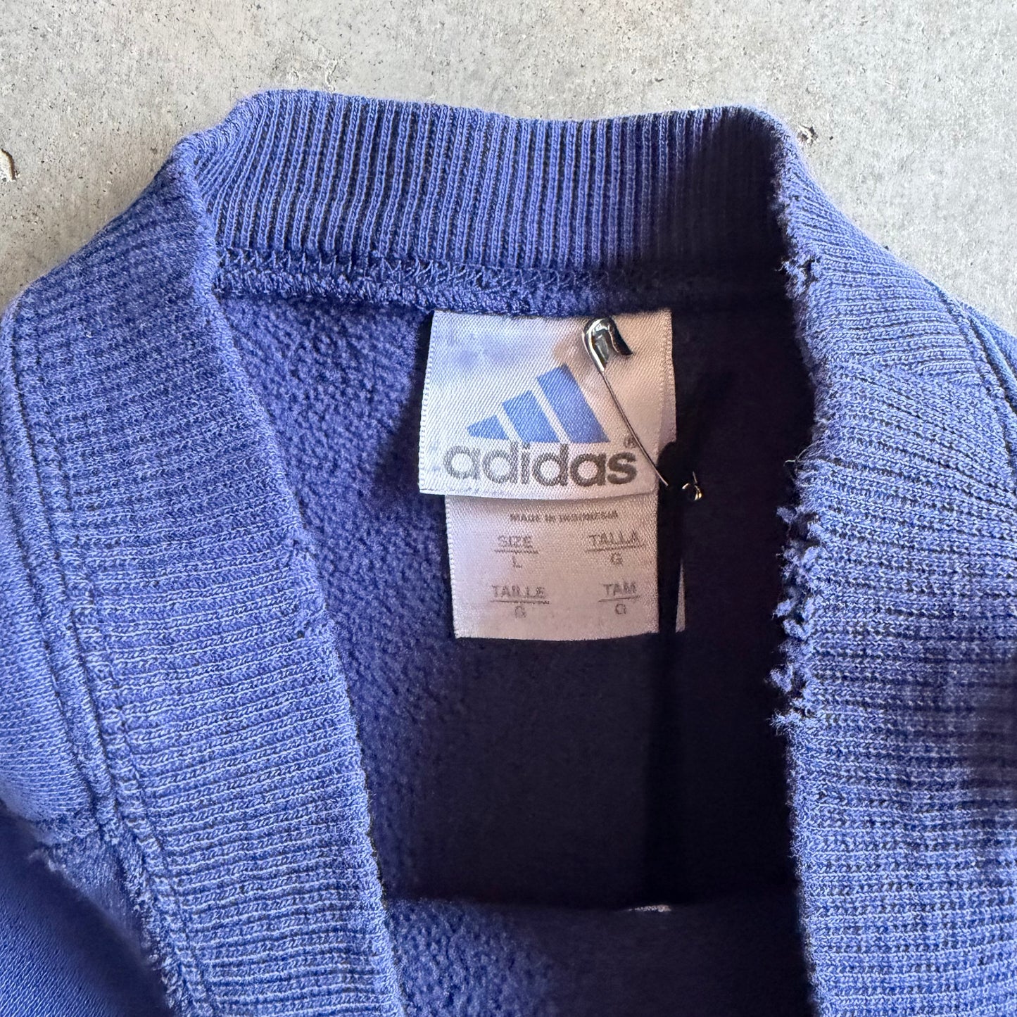 Women’s Y2K Blue Adidas Cropped Crew Neck