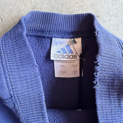 Women’s Y2K Blue Adidas Cropped Crew Neck