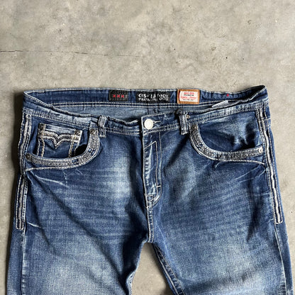 Y2K GS-115 Straight Leg Contrast Stitch Jeans