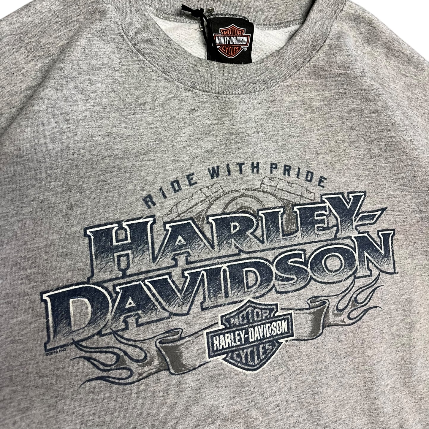 Y2K Harley Davidson Ride With Pride Grey Crewneck