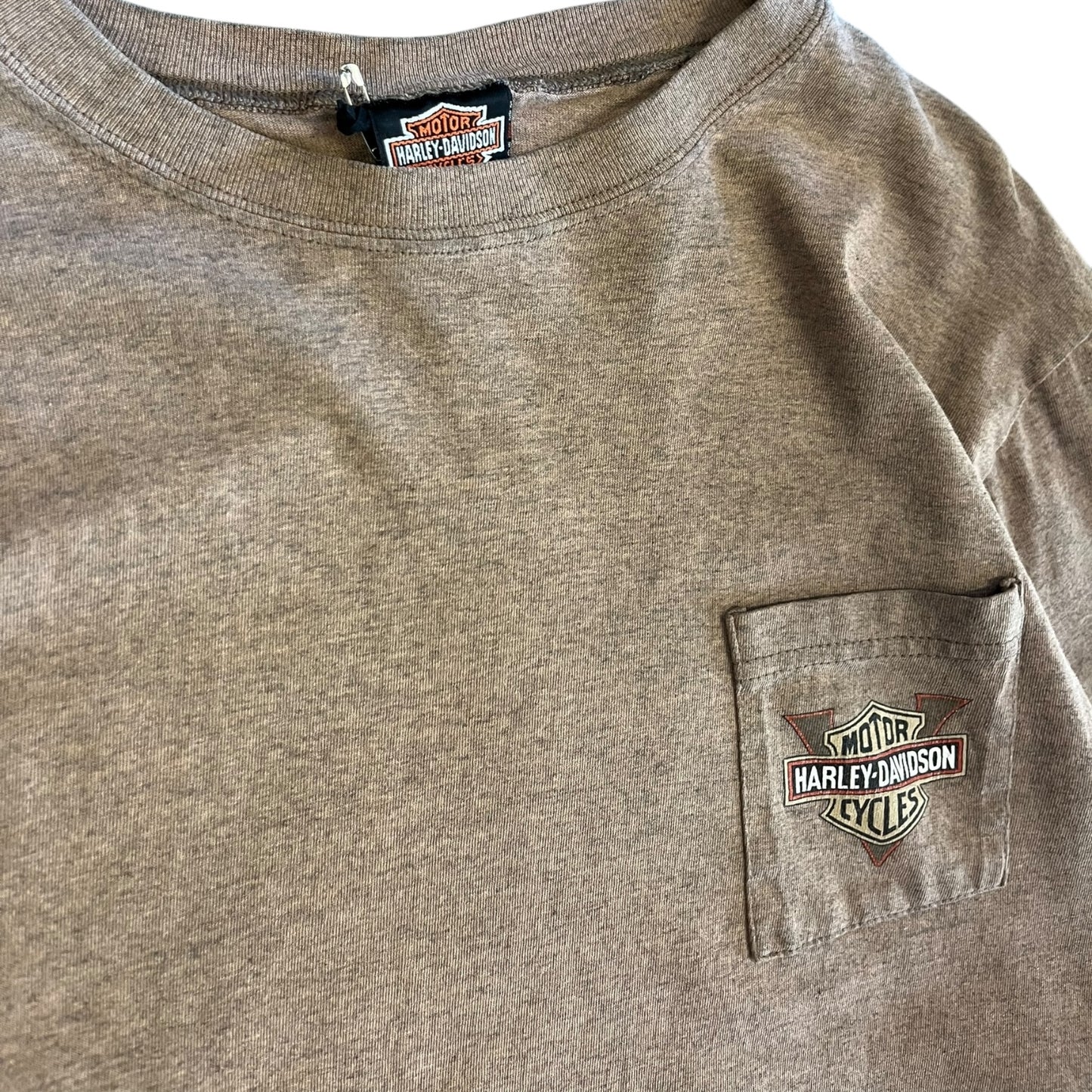 Vintage Harley Davidson Chariton Iowa Brown L/S Tee