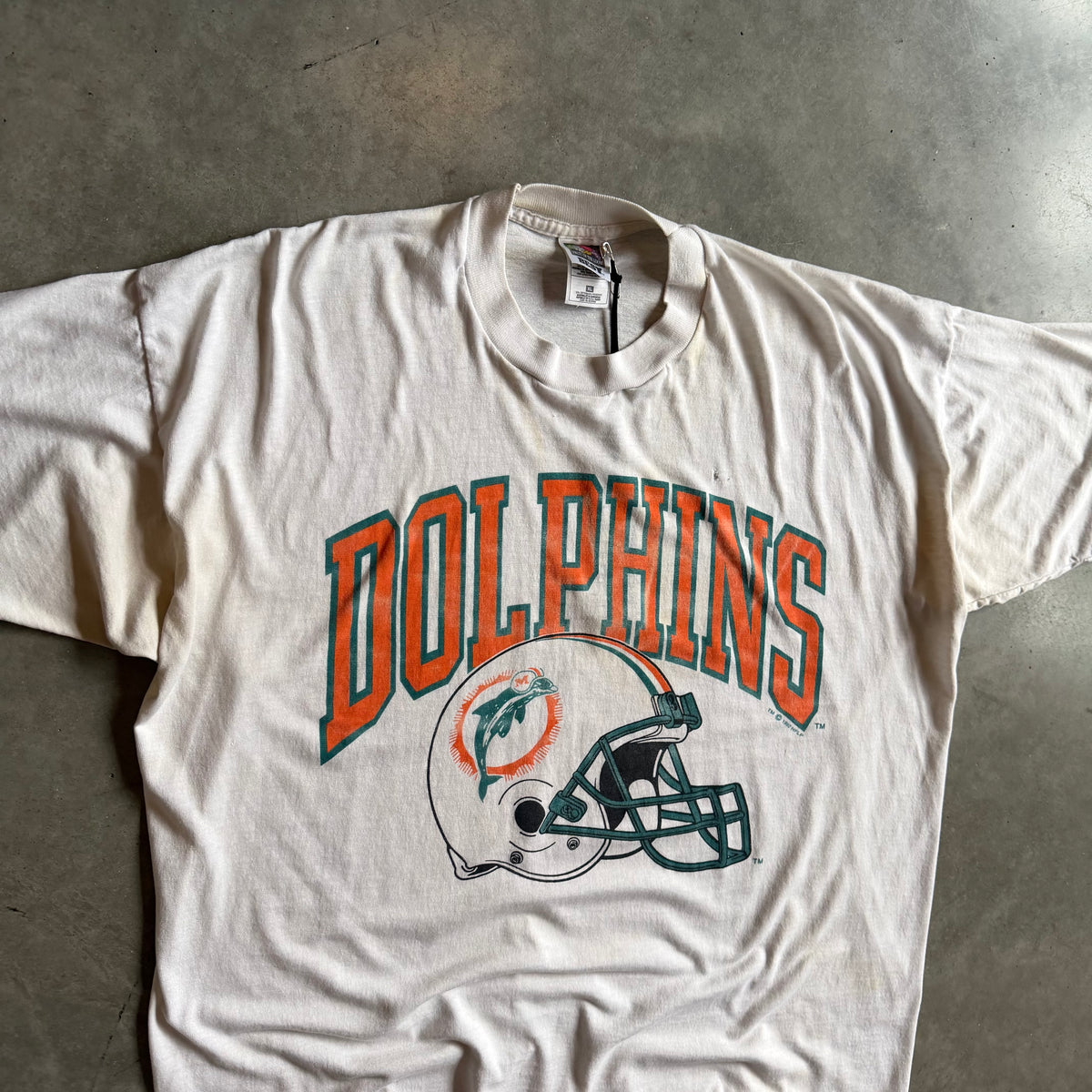 Vintage Miami Dolphins NFL Helmet White Tee