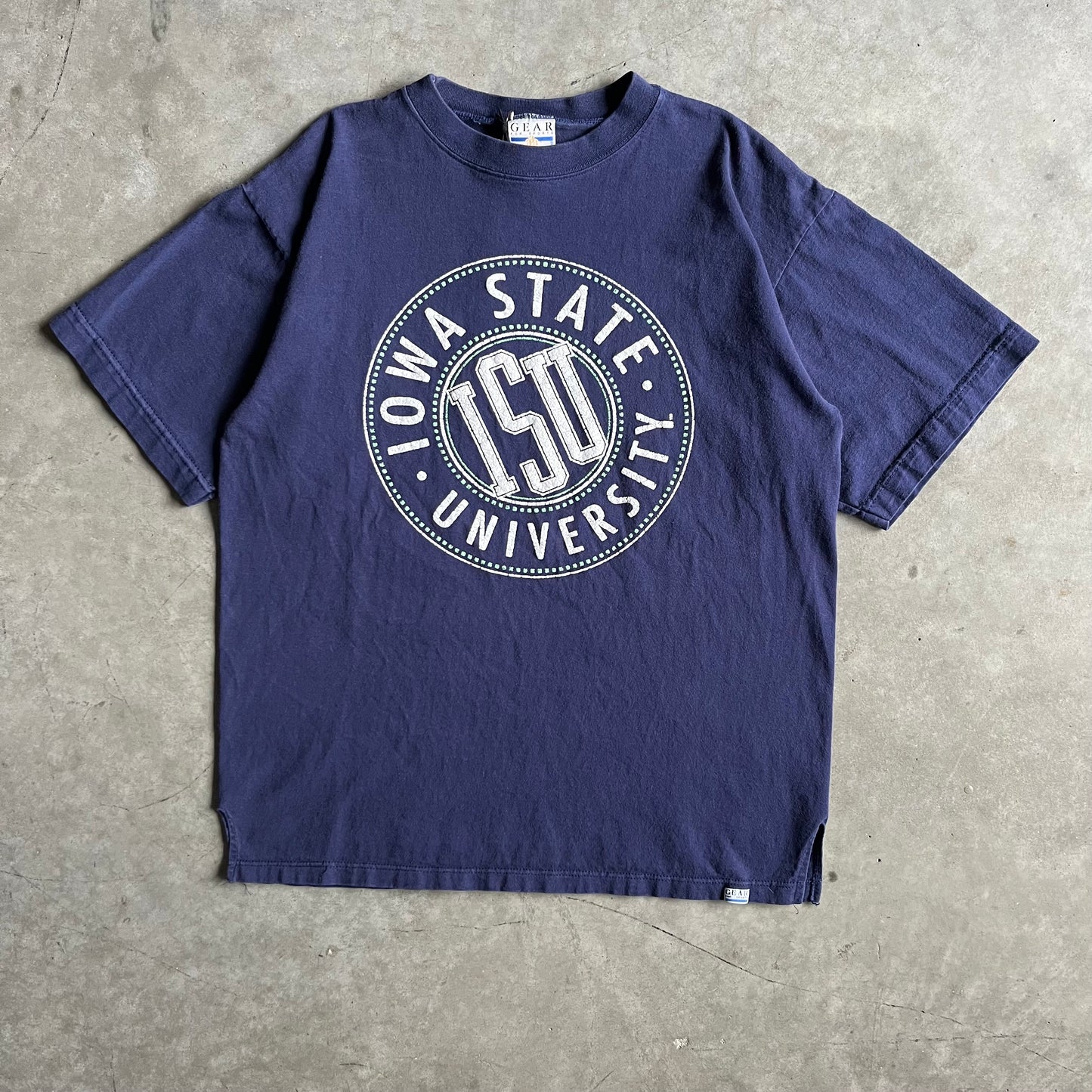 Vintage Iowa State Navy & Green Crest Logo Tee