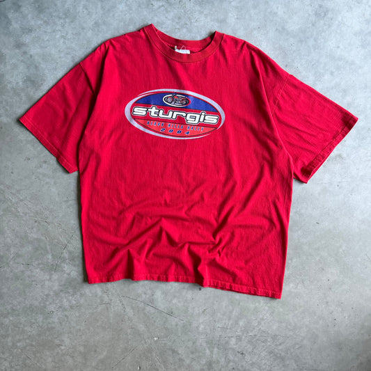 2004 Sturgis Red Oval Logo Biker Tee