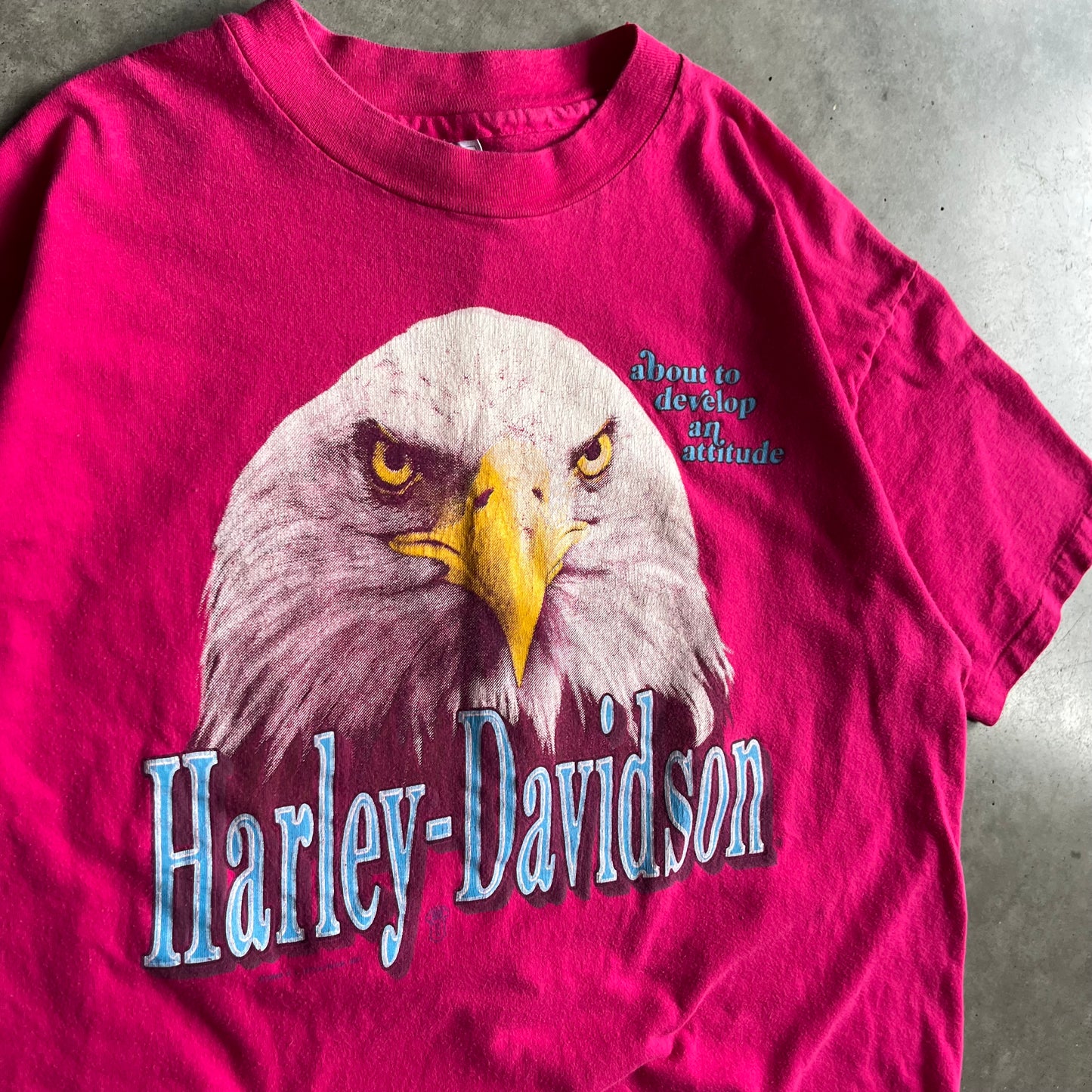Vintage Sioux City Harley Davidson Pink Eagle Tee