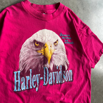 Vintage Sioux City Harley Davidson Pink Eagle Tee