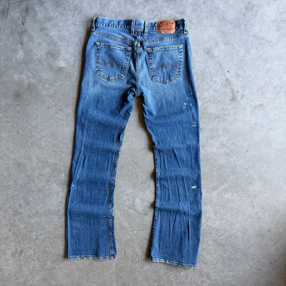 Vintage Lucky Brand Paint Splatter Bootcut Blue Jeans