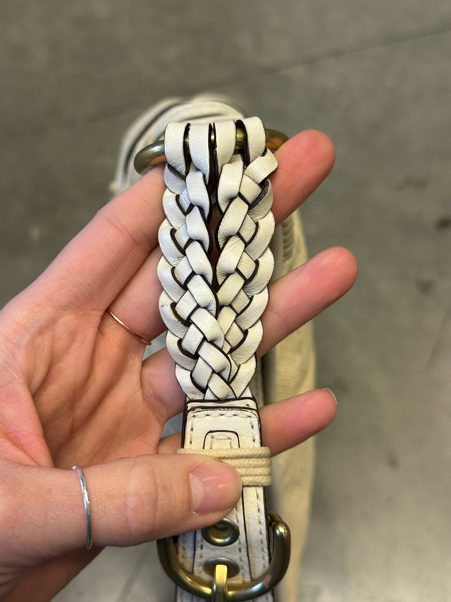 Coach Rattan Basket Hobo With Braided Handle