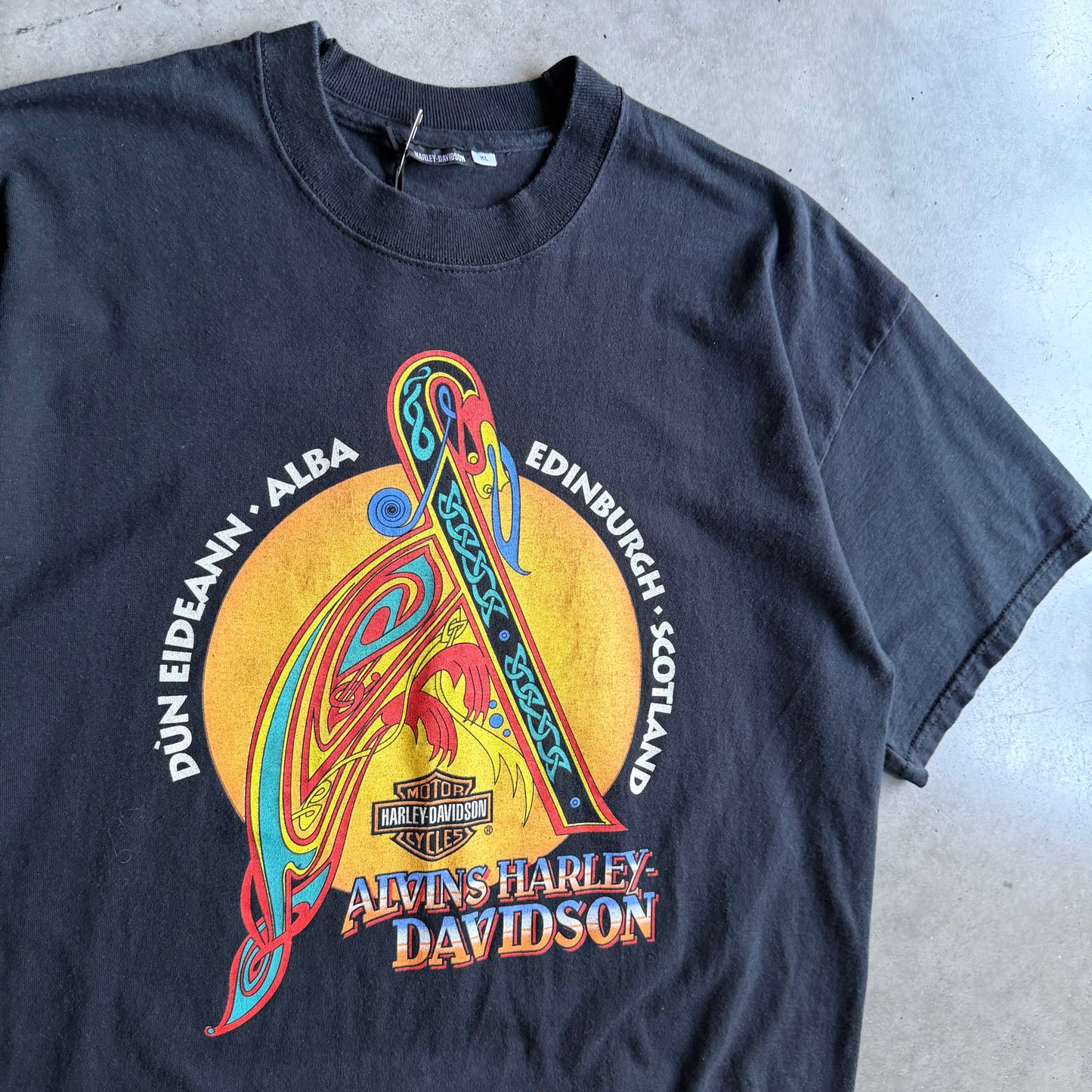 Vintage Alvin’s Harley Davidson Scotland Black Tee