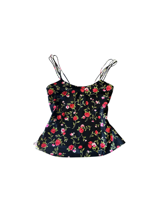 Women’s Y2K Kathy Intimates Black and Floral “Silk” Tank