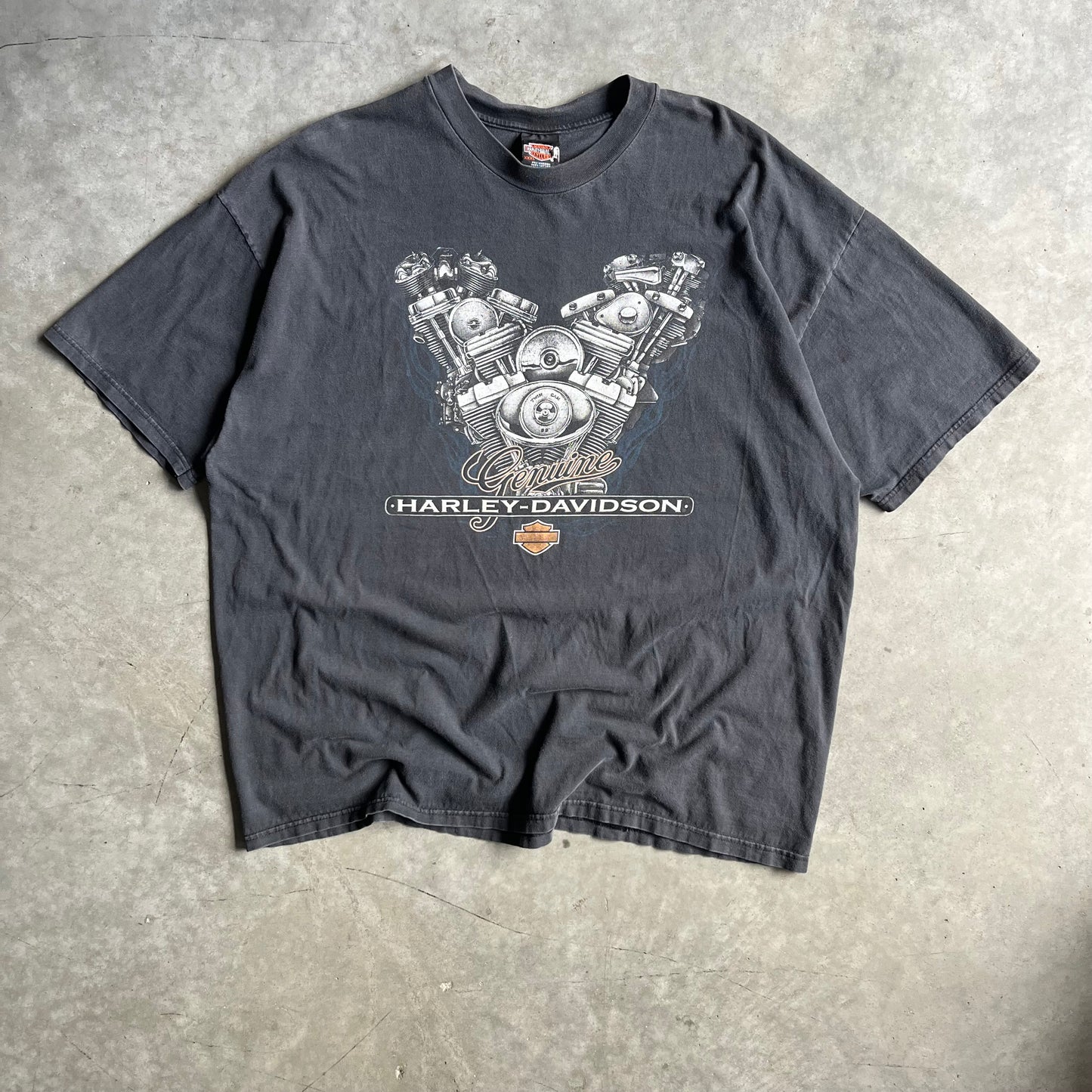 Vintage Worth Harley Davidson Faded Flaming V-Twin Tee