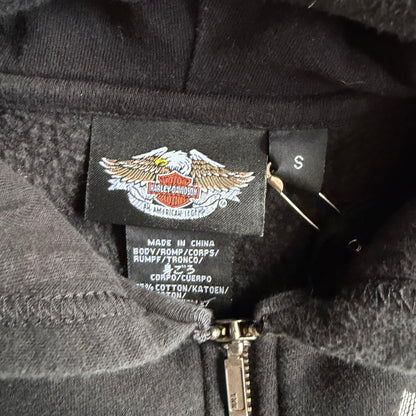 Y2K Women’s Harley Davidson Sleeveless Zip-Up Hoodie