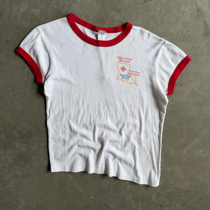 Y2K Women’s Hurricane Katrina Disaster Relief Baby Tee Ringer