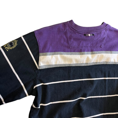 Y2K Coogi Purple & Black Striped L/S Shirt