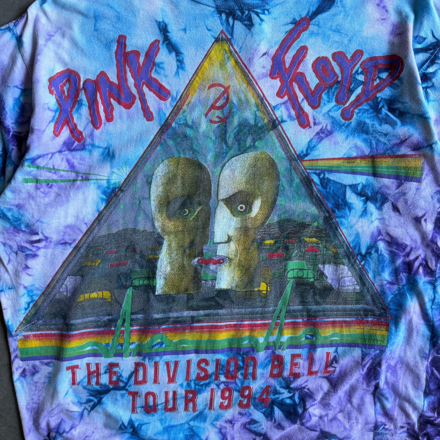 Vintage Pink Floyd The Division Bell Tie Dye Parking Lot Boot T Shirt