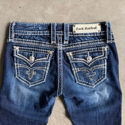 Women’s Rock Revival Shelly Boot Cut Flair Jeans Dark Wash