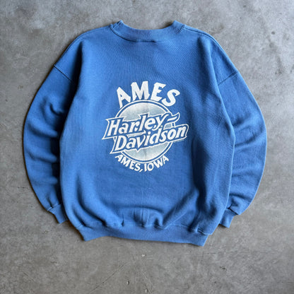 Vintage Ames Harley Davidson Blue Eagle Sweatshirt