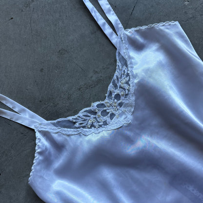 Women’s Vintage White Satin Camisole w/Beading