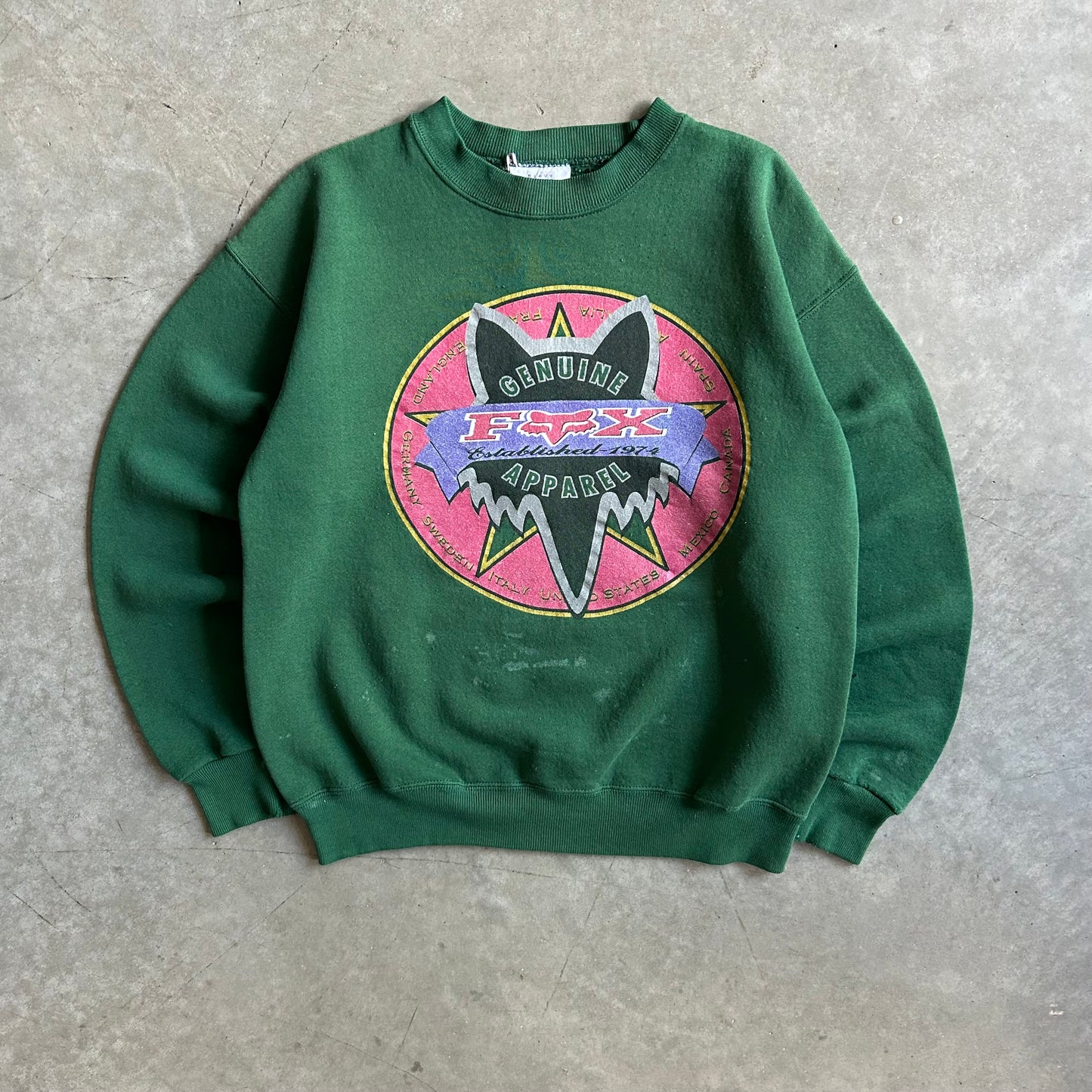 Vintage Fox Genuine Apparel Forest Green Sweatshirt