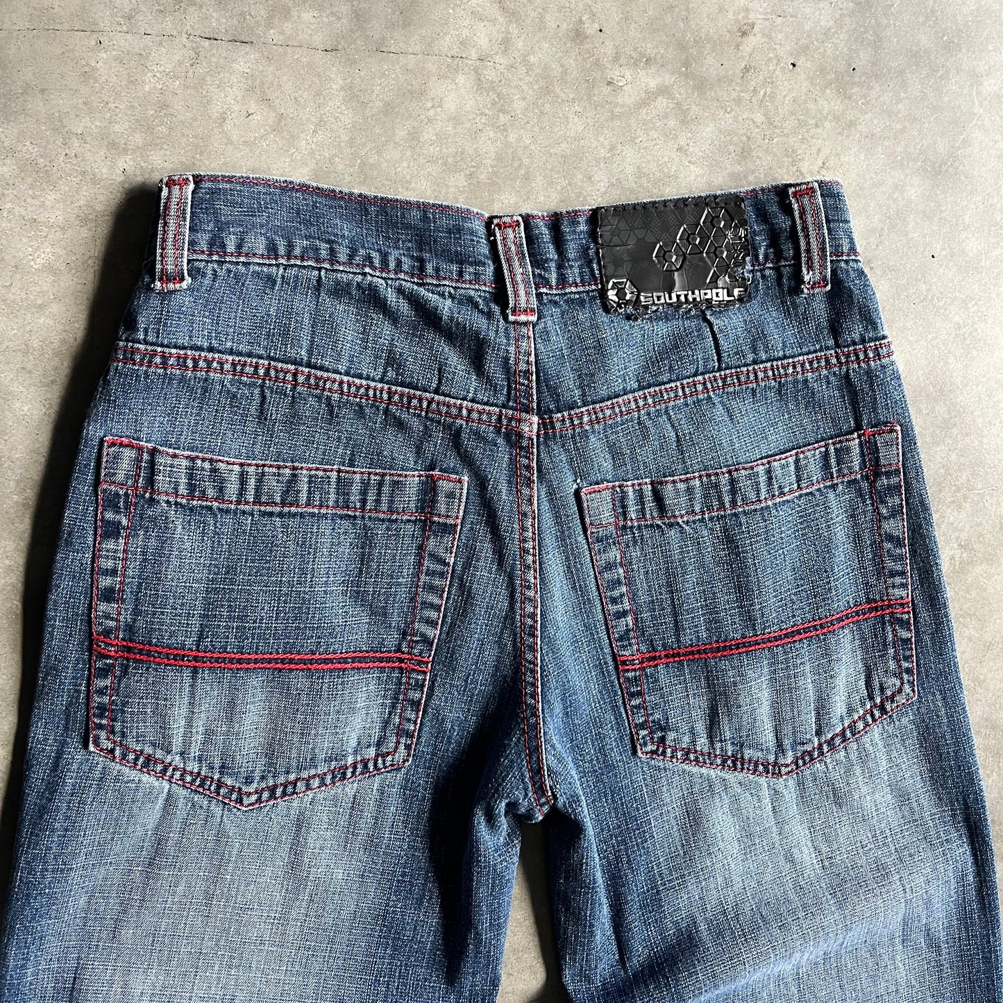 Y2K SouthPole Red Stitching Baggy Jeans