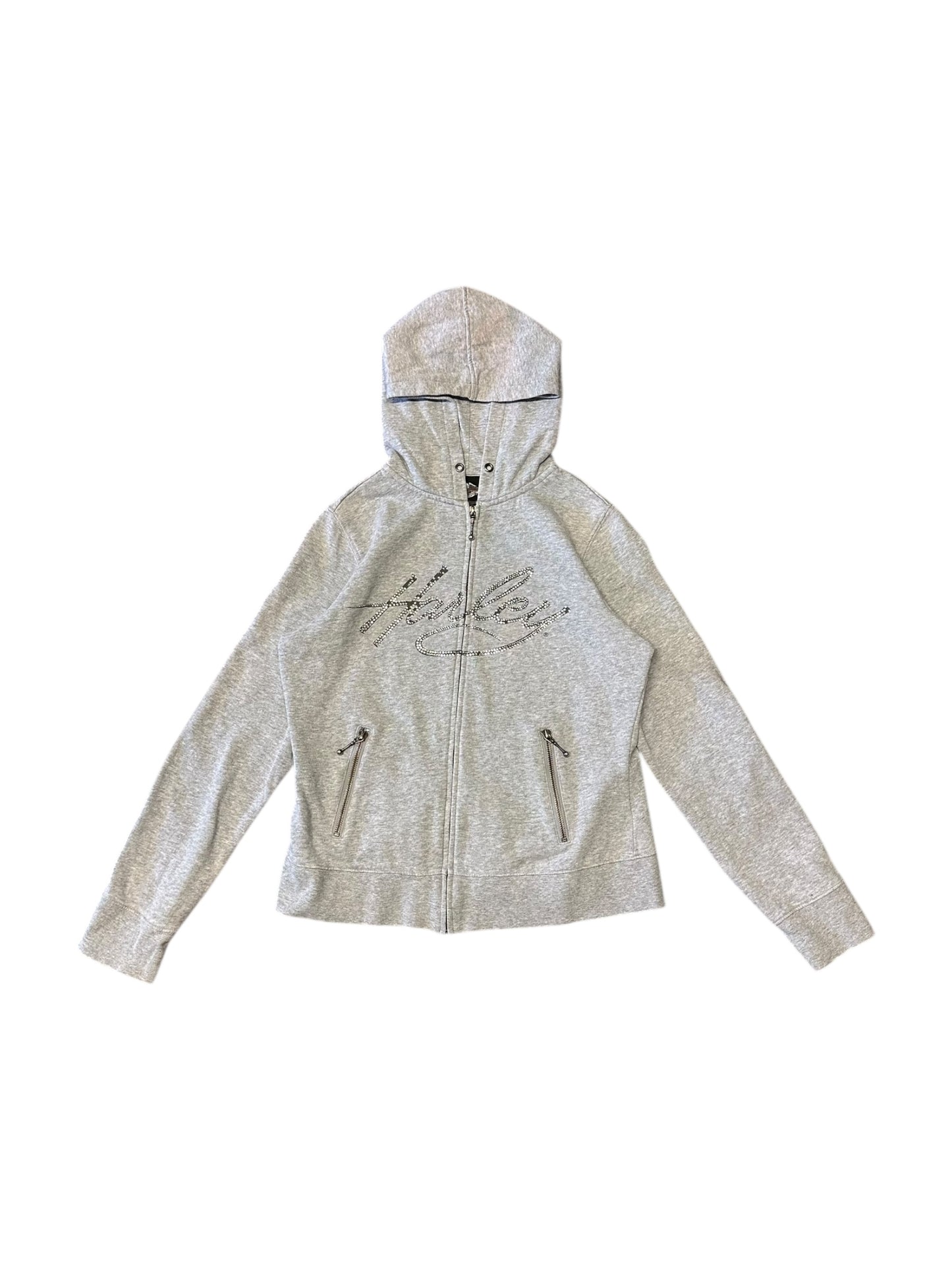 Women’s Harley Davidson Grey Bling Zip Up