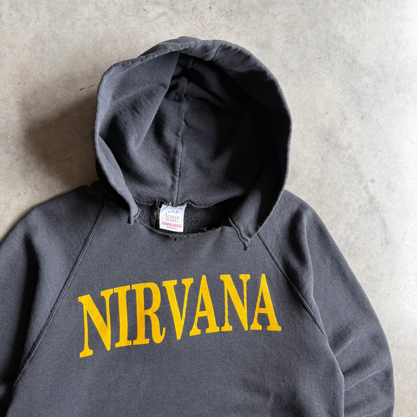 Vintage Nirvana Spell Out Smiley Face Euro Bootleg Hoodie