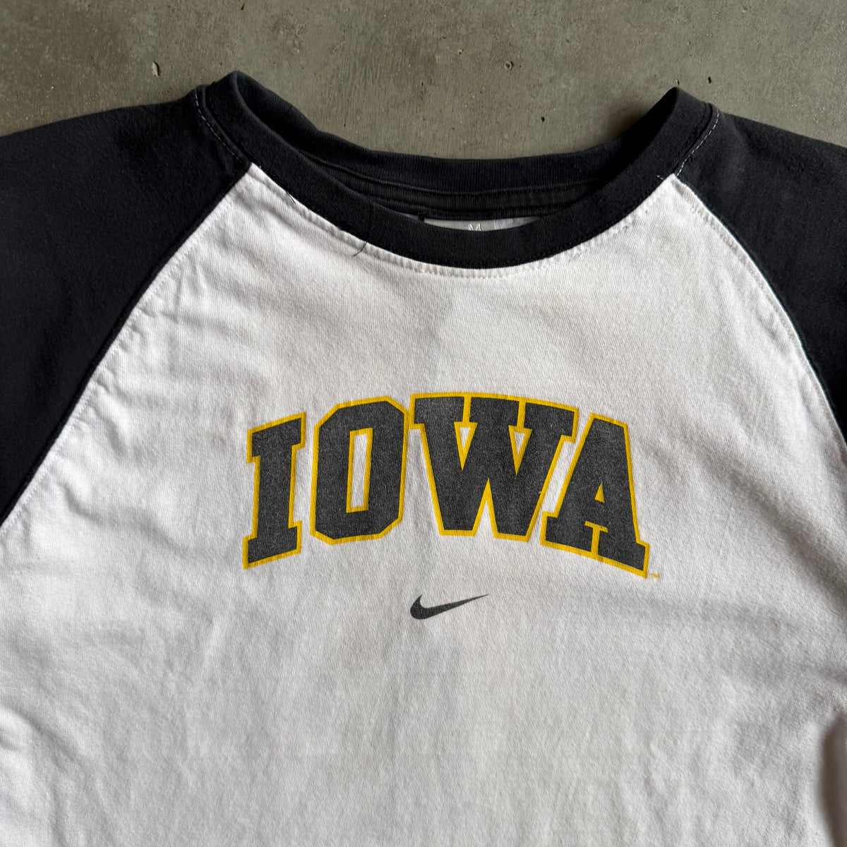 Vintage Nike Iowa Centered Swoosh Raglan Tee