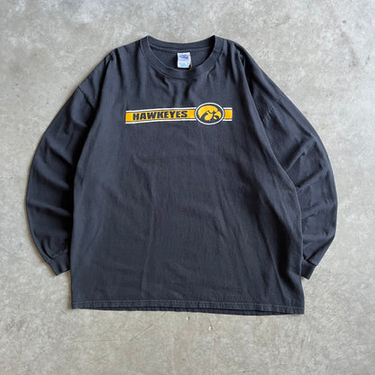 Y2K Black Iowa Hawkeyes L/S Tee